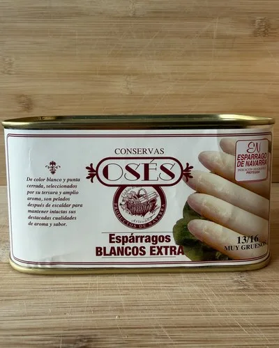 Lata 1 kg de espárrago I.G.P. de Navarra calibre 13/16 muy grueso — Conservas Osés