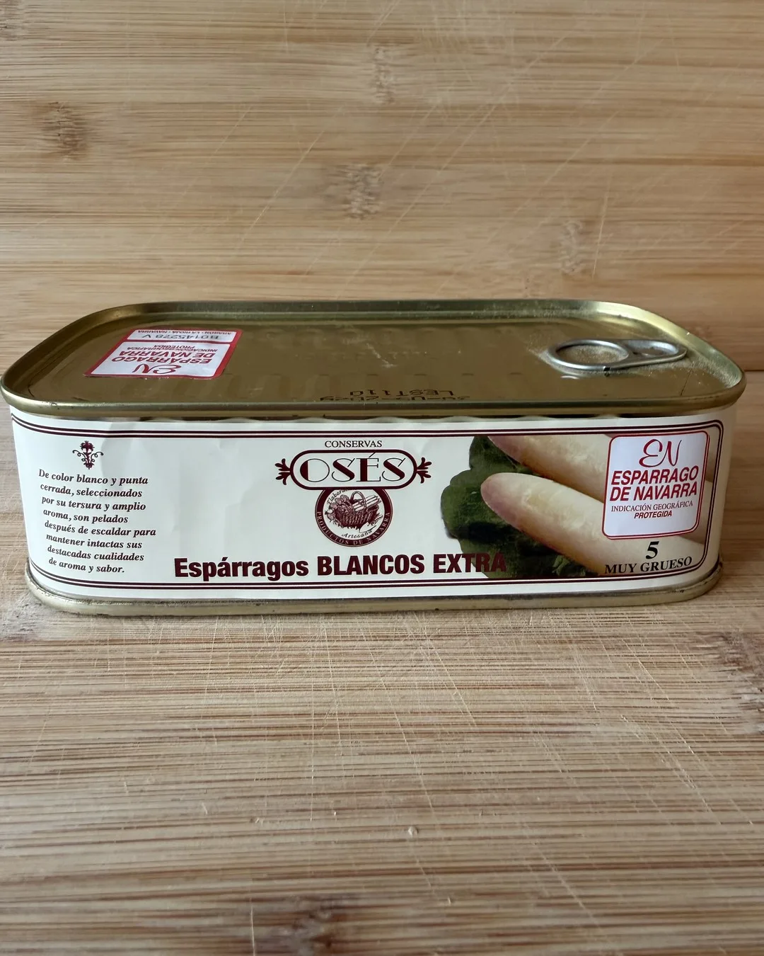 Lata 1/2 kg de espárrago I.G.P. de Navarra calibre 5 muy grueso — Conservas Osés